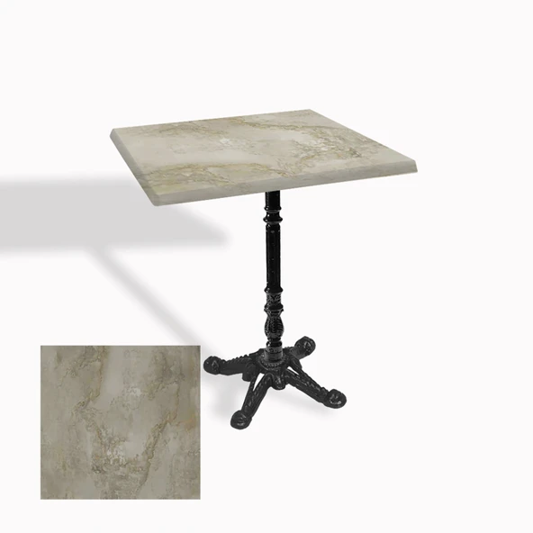 Çipa 1004 Döküm Ayak Kare Masa 60X60 cm - (Werzalit, Wermodin ve Allzalit Tabla) - Irony ürün görseli 1