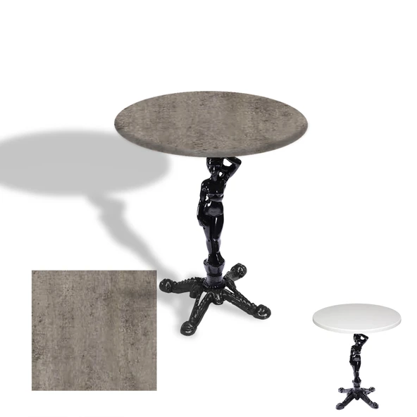 Çipa 1003 Döküm Ayak Yuvarlak Masa Çap 80cm - (Werzalit, Wermodin ve Allzalit Tabla) - Kahve Oxid ürün görseli 1