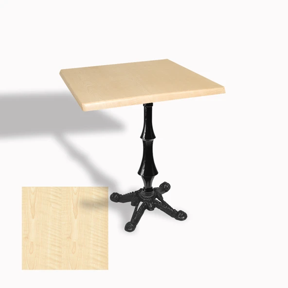 Çipa 1012 Döküm Ayak Kare Masa 80X80 cm - (Werzalit, Wermodin ve Allzalit Tabla) - Akçaağaç ürün görseli 1