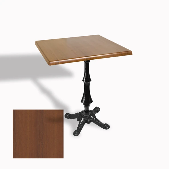 Çipa 1012 Döküm Ayak Kare Masa 80X80 cm - (Werzalit, Wermodin ve Allzalit Tabla) - Koyu Ahşap ürün görseli 1