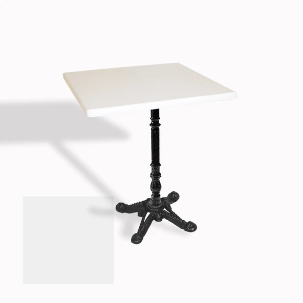 Çipa 1004 Döküm Ayak Kare Masa 60X60 cm - (Werzalit, Wermodin ve Allzalit Tabla) - Beyaz ürün görseli 1