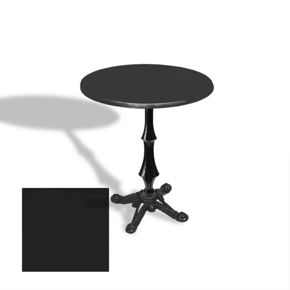 Çipa 1012 Döküm Ayak Yuvarlak Masa Çap 60cm - (Werzalit, Wermodin ve Allzalit Tabla) - Siyah ürün görseli 1