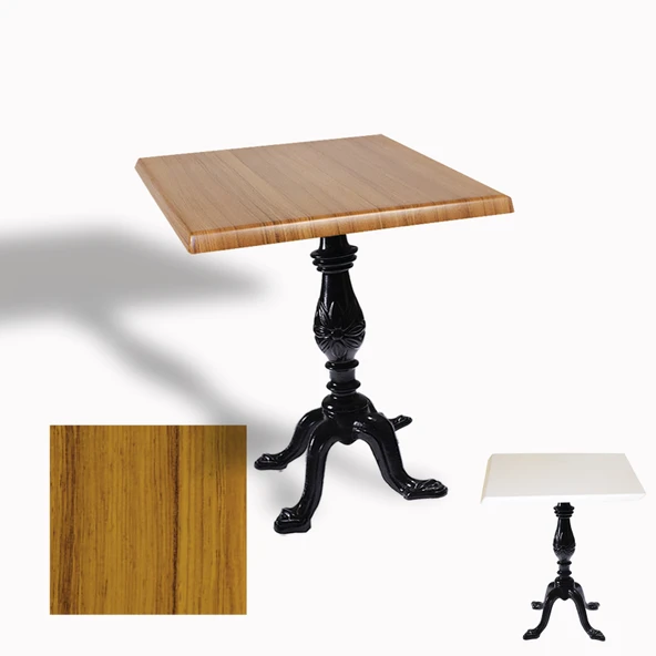 Çipa 1001 Döküm Ayak Kare Masa 70x70 cm - (Werzalit, Wermodin ve Allzalit Tabla) - Real Teak ürün görseli 1