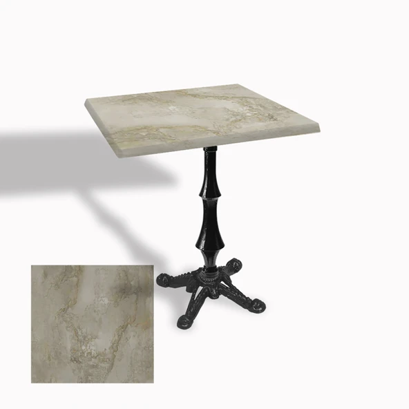 Çipa 1012 Döküm Ayak Kare Masa 70X70 cm - (Werzalit, Wermodin ve Allzalit Tabla) - Irony ürün görseli 1