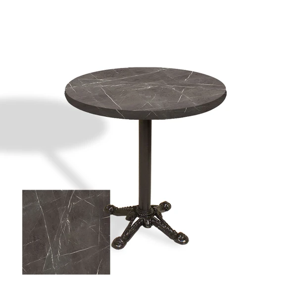 Çipa Laminat Yuvarlak Masa Çap 60cm ESB - Dark Emperador ürün görseli 1