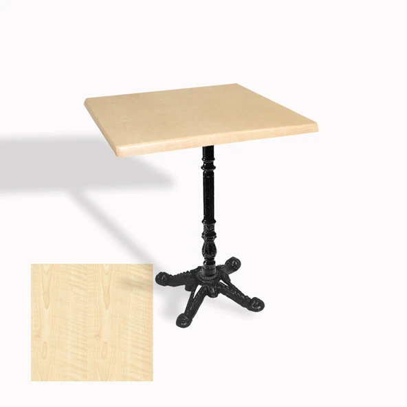 Çipa 1004 Döküm Ayak Kare Masa 80X80 cm - (Werzalit, Wermodin ve Allzalit Tabla) - Akçaağaç ürün görseli 1