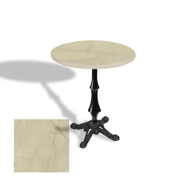 Çipa 1012 Döküm Ayak Yuvarlak Masa Çap 80cm - (Werzalit, Wermodin ve Allzalit Tabla) - Golden Marble ürün görseli 1