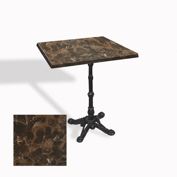 Çipa 1002 Döküm Ayak Kare Masa 70X70 cm - (Werzalit, Wermodin ve Allzalit Tabla) - Karacabey Mermer ürün görseli 1
