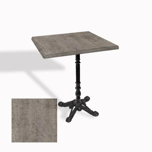 Çipa 1004 Döküm Ayak Kare Masa 80X80 cm - (Werzalit, Wermodin ve Allzalit Tabla) - Kahve Oxid ürün görseli 1