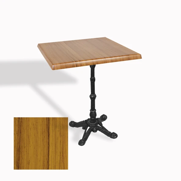 Çipa 1002 Döküm Ayak Kare Masa 60X60 cm - (Werzalit, Wermodin ve Allzalit Tabla) - Real Teak ürün görseli 1