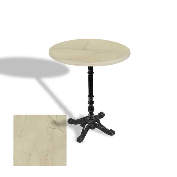 Çipa 1004 Döküm Ayak Yuvarlak Masa Çap 60cm - (Werzalit, Wermodin ve Allzalit Tabla) - Golden Marble ürün görseli 1