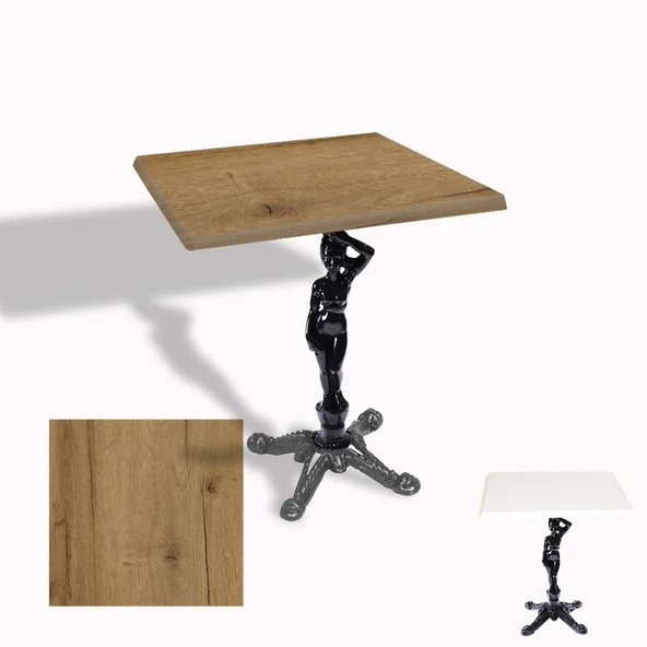 Çipa 1003 Döküm Ayak Kare Masa 70X70 cm - (Werzalit, Wermodin ve Allzalit Tabla) - Canyon Palace Oak ürün görseli 1