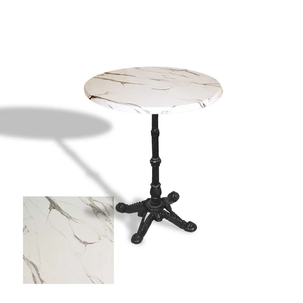 Çipa 1002 Döküm Ayak Yuvarlak Masa Çap 60cm - (Werzalit, Wermodin ve Allzalit Tabla) - Afyon Mermer ürün görseli 1