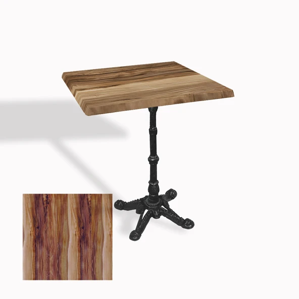 Çipa 1002 Döküm Ayak Kare Masa 60X60 cm - (Werzalit, Wermodin ve Allzalit Tabla) - Indiana Wood ürün görseli 1