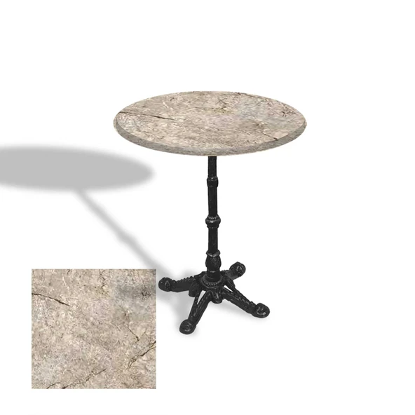 Çipa 1002 Döküm Ayak Yuvarlak Masa Çap 80cm - (Werzalit, Wermodin ve Allzalit Tabla) - Scala Marble ürün görseli 1