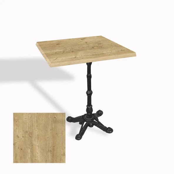 Çipa 1002 Döküm Ayak Kare Masa 60X60 cm - (Werzalit, Wermodin ve Allzalit Tabla) - Avalone Pine ürün görseli 1