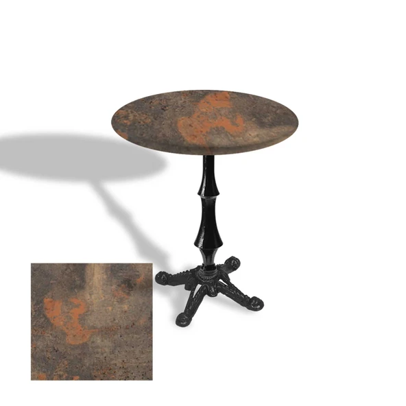 Çipa 1012 Döküm Ayak Yuvarlak Masa Çap 80cm - (Werzalit, Wermodin ve Allzalit Tabla) - Metalic Oxid 1 ürün görseli 1