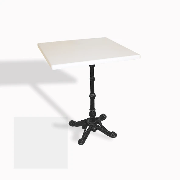 Çipa 1002 Döküm Ayak Kare Masa 70X70 cm - (Werzalit, Wermodin ve Allzalit Tabla) - Beyaz ürün görseli 1