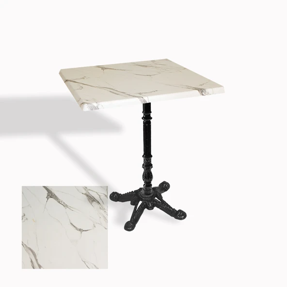 Çipa 1004 Döküm Ayak Kare Masa 70X70 cm - (Werzalit, Wermodin ve Allzalit Tabla) - Afyon Mermer ürün görseli 1