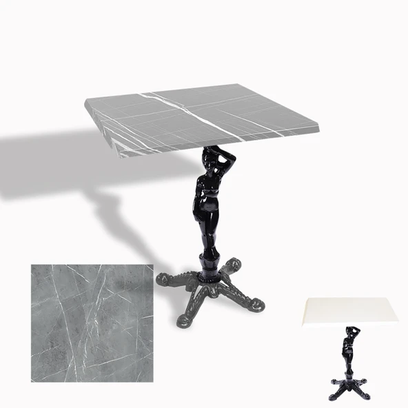 Çipa 1003 Döküm Ayak Kare Masa 70X70 cm - (Werzalit, Wermodin ve Allzalit Tabla) - Light Temperado ürün görseli 1
