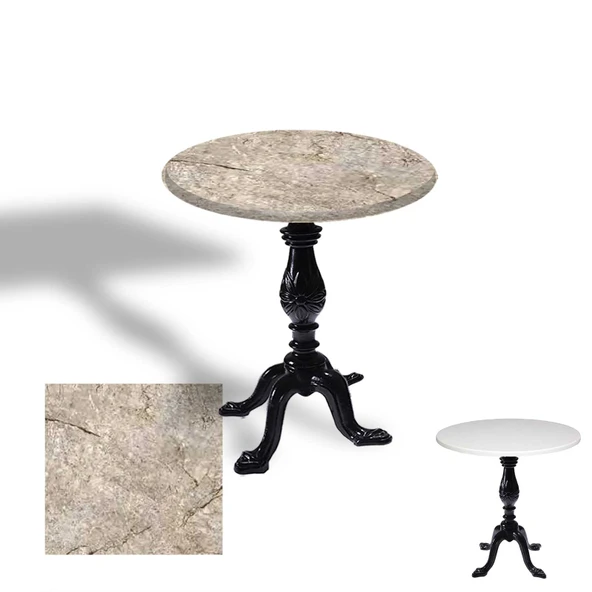 Çipa 1001 Döküm Ayak Yuvarlak Masa Çap 60cm - (Werzalit, Wermodin ve Allzalit Tabla) - Scala Marble ürün görseli 1