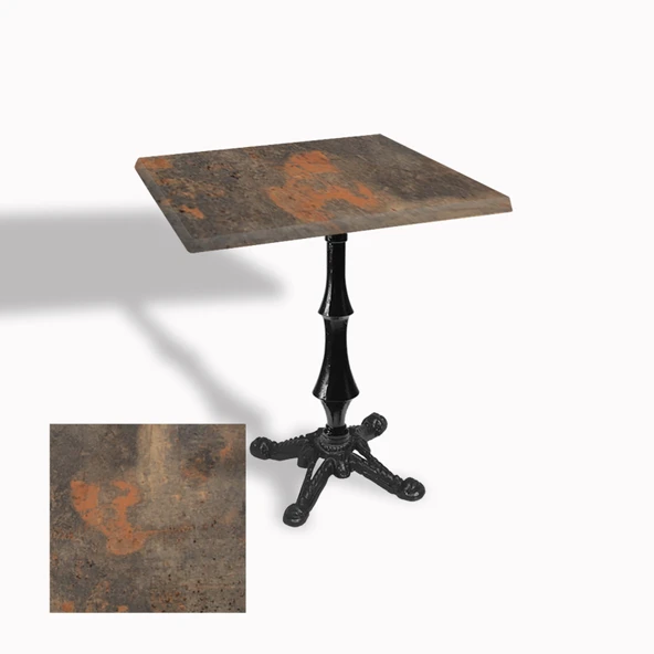 Çipa 1012 Döküm Ayak Kare Masa 80X80 cm - (Werzalit, Wermodin ve Allzalit Tabla) - Metalic Oxid 1 ürün görseli 1