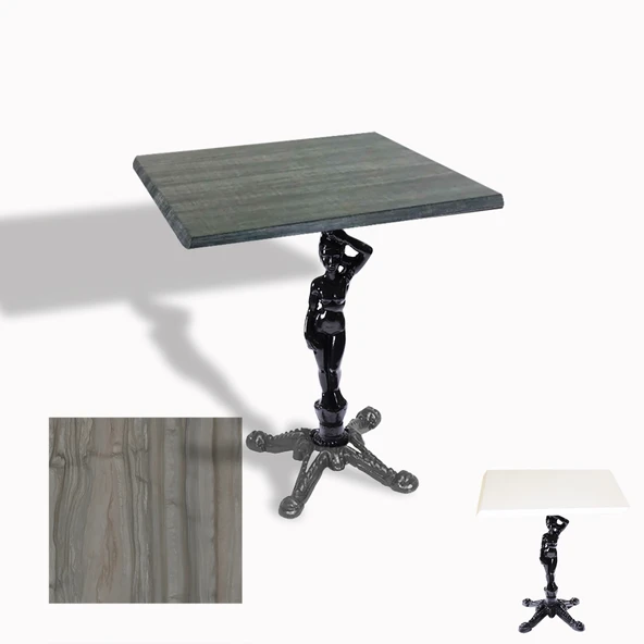 Çipa 1003 Döküm Ayak Kare Masa 60X60 cm - (Werzalit, Wermodin ve Allzalit Tabla) - Magma ürün görseli 1