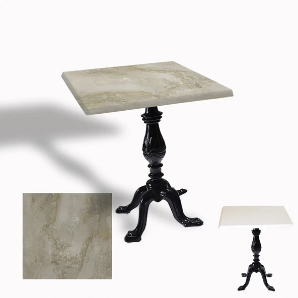 Çipa 1001 Döküm Ayak Kare Masa 70x70 cm - (Werzalit, Wermodin ve Allzalit Tabla) - Irony ürün görseli 1