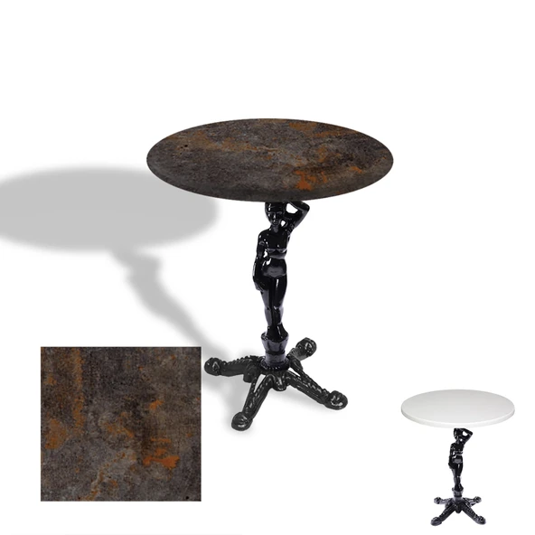 Çipa 1003 Döküm Ayak Yuvarlak Masa Çap 70cm - (Werzalit, Wermodin ve Allzalit Tabla) - Metalic Oxid 3 ürün görseli 1