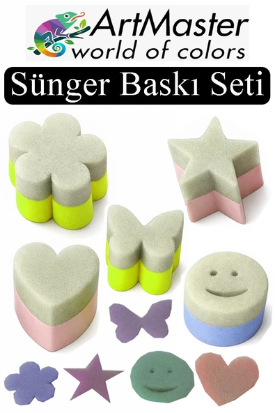 Sünger Eva Baskı Seti 5 li 1 Paket Sünger Baskı Eva Şekilli Sünger Boya Damga Okul Öncesi Kreş Anasınıfı Etkinlik ürün görseli 1