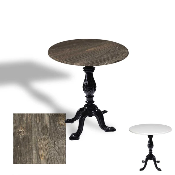 Çipa 1001 Döküm Ayak Yuvarlak Masa Çap 60cm - (Werzalit, Wermodin ve Allzalit Tabla) - Old Pine ürün görseli 1