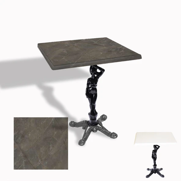 Çipa 1003 Döküm Ayak Kare Masa 70X70 cm - (Werzalit, Wermodin ve Allzalit Tabla) - Halong ürün görseli 1
