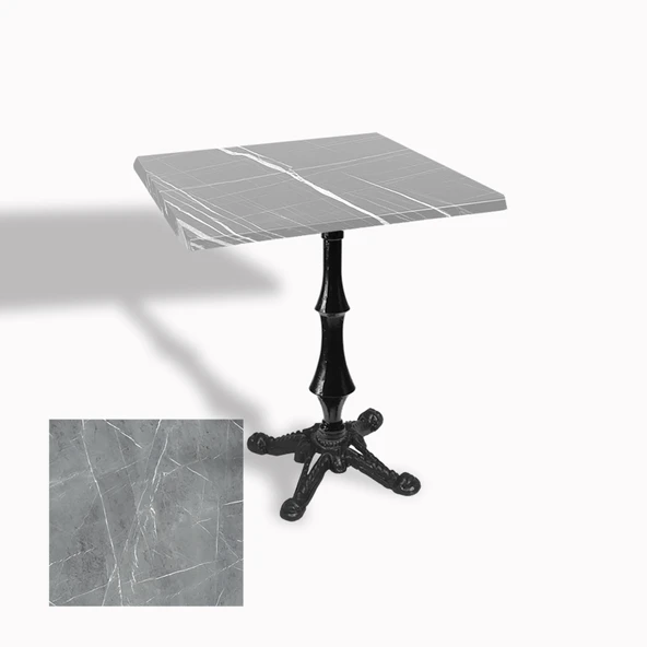 Çipa 1012 Döküm Ayak Kare Masa 60X60 cm - (Werzalit, Wermodin ve Allzalit Tabla) - Light Temperado ürün görseli 1