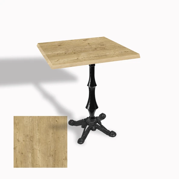 Çipa 1012 Döküm Ayak Kare Masa 70x70 cm - (Werzalit, Wermodin ve Allzalit Tabla) - Avalone Pine ürün görseli 1