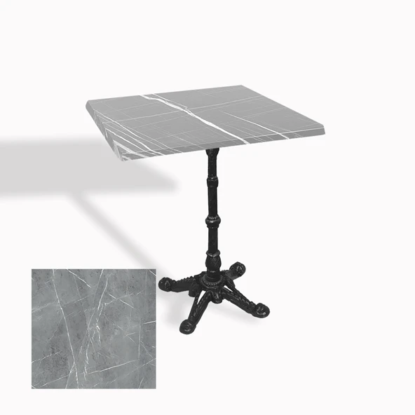 Çipa 1002 Döküm Ayak Kare Masa 80X80 cm - (Werzalit, Wermodin ve Allzalit Tabla) - Light Temperado ürün görseli 1