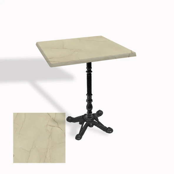 Çipa 1004 Döküm Ayak Kare Masa 80X80 cm - (Werzalit, Wermodin ve Allzalit Tabla) - Golden Marble ürün görseli 1