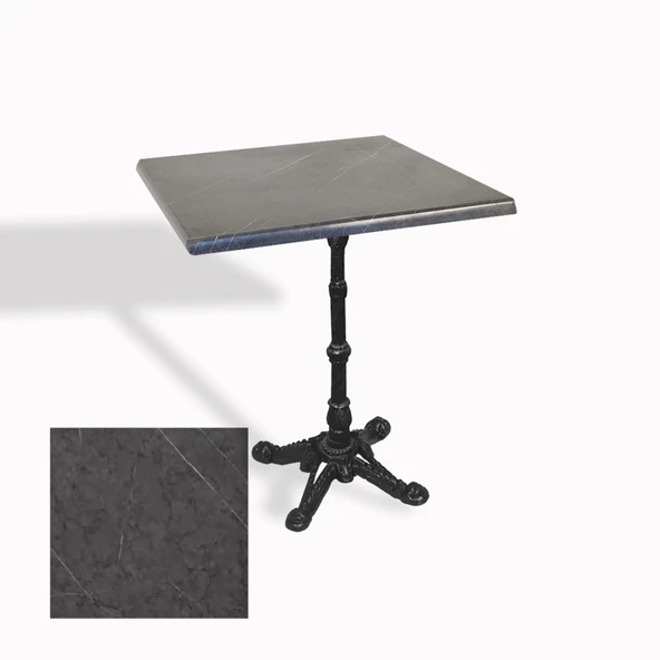 Çipa 1002 Döküm Ayak Kare Masa 70X70 cm - (Werzalit, Wermodin ve Allzalit Tabla) - Grey Marble ürün görseli 1