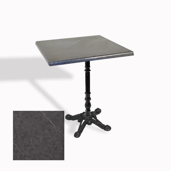 Çipa 1004 Döküm Ayak Kare Masa 80X80 cm - (Werzalit, Wermodin ve Allzalit Tabla) - Grey Marble ürün görseli 1