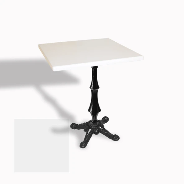 Çipa 1012 Döküm Ayak Kare Masa 60X60 cm - (Werzalit, Wermodin ve Allzalit Tabla) - Beyaz ürün görseli 1