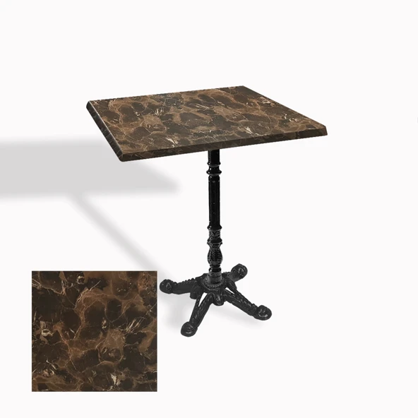 Çipa 1004 Döküm Ayak Kare Masa 60X60 cm - (Werzalit, Wermodin ve Allzalit Tabla) - Karacabey Mermer ürün görseli 1