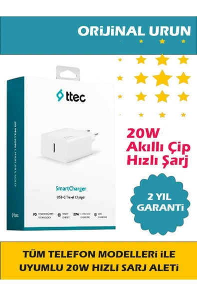 20w Hızlı Şarj Tüm Telefonlarla Uyumlu Güç Adaptörü ürün görseli 1