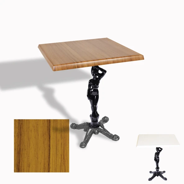 Çipa 1003 Döküm Ayak Kare Masa 70X70 cm - (Werzalit, Wermodin ve Allzalit Tabla) - Real Teak ürün görseli 1