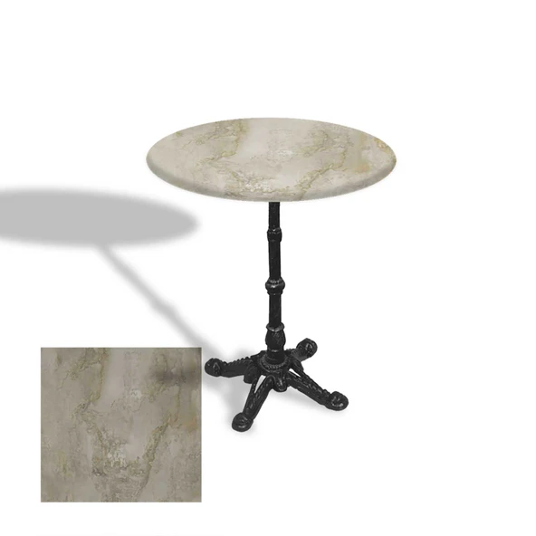 Çipa 1002 Döküm Ayak Yuvarlak Masa Çap 90cm - (Werzalit, Wermodin ve Allzalit Tabla) - Irony ürün görseli 1