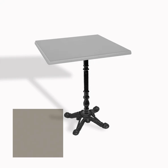 Çipa 1004 Döküm Ayak Kare Masa 70X70 cm - (Werzalit, Wermodin ve Allzalit Tabla) - Koyu Gri ürün görseli 1