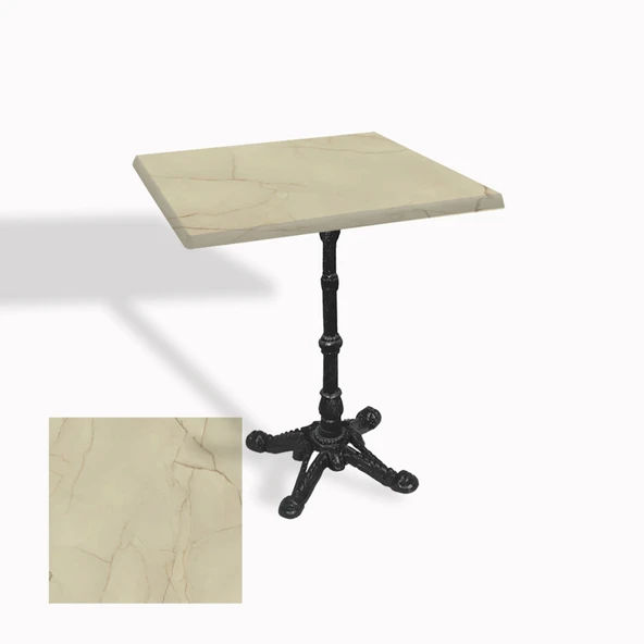 Çipa 1002 Döküm Ayak Kare Masa 60X60 cm - (Werzalit, Wermodin ve Allzalit Tabla) - Golden Marble ürün görseli 1