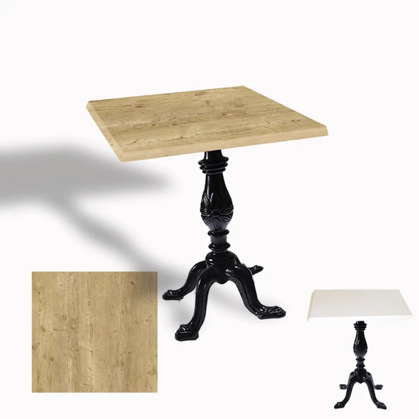 Çipa 1001 Döküm Ayak Kare Masa 80X80 cm - (Werzalit, Wermodin ve Allzalit Tabla) - Avalone Pine ürün görseli 1