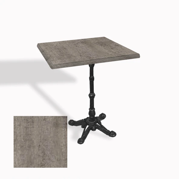 Çipa 1002 Döküm Ayak Kare Masa 70X70 cm - (Werzalit, Wermodin ve Allzalit Tabla) - Kahve Oxid ürün görseli 1