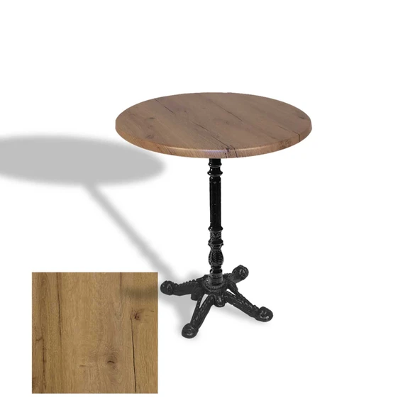 Çipa 1004 Döküm Ayak Yuvarlak Masa Çap 90cm - (Werzalit, Wermodin ve Allzalit Tabla) - Canyon Palace Oak ürün görseli 1