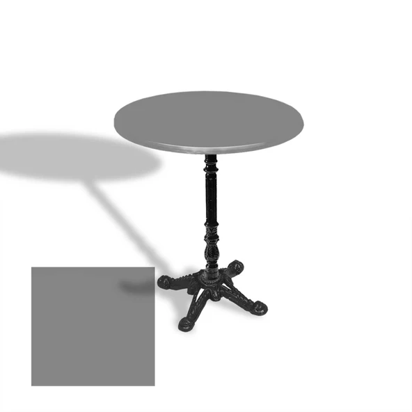 Çipa 1004 Döküm Ayak Yuvarlak Masa Çap 70cm - (Werzalit, Wermodin ve Allzalit Tabla) - Koyu Gri ürün görseli 1