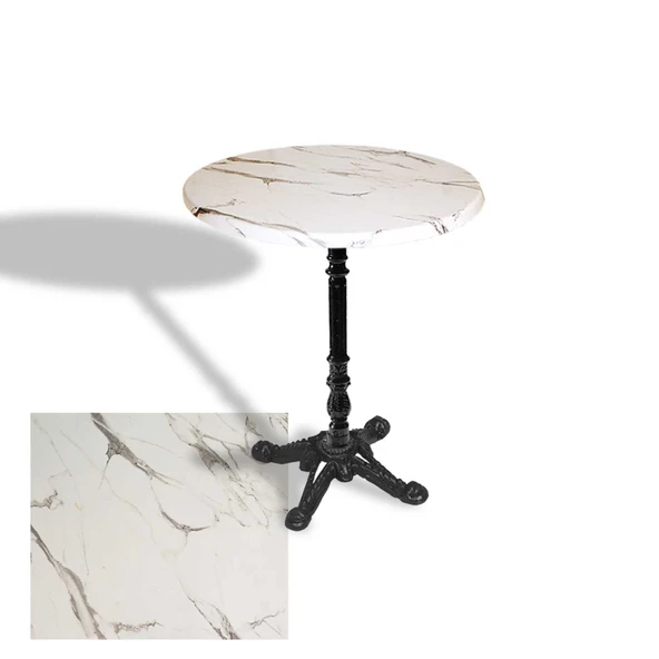 Çipa 1004 Döküm Ayak Yuvarlak Masa Çap 80cm - (Werzalit, Wermodin ve Allzalit Tabla) - Afyon Mermer ürün görseli 1